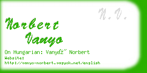 norbert vanyo business card